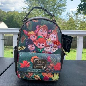 Loungefly X Disney Peter Pan & Lost Boys Chibi Jungle Mini Backpack NWT